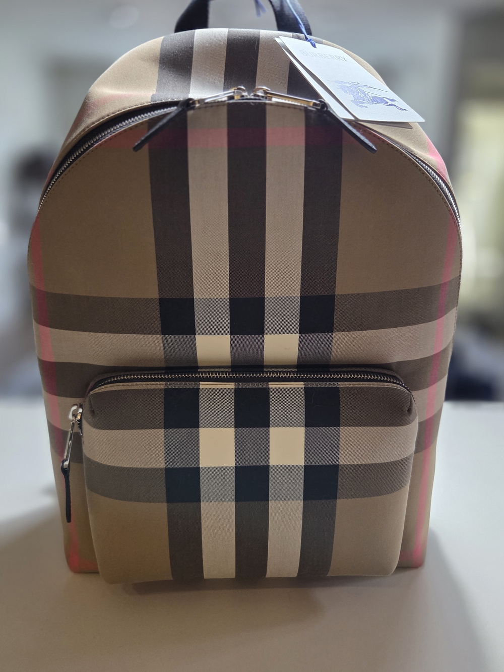 Authentic Burberry Men's Jeff Check Canvas Backpack - NWT and Dustbag